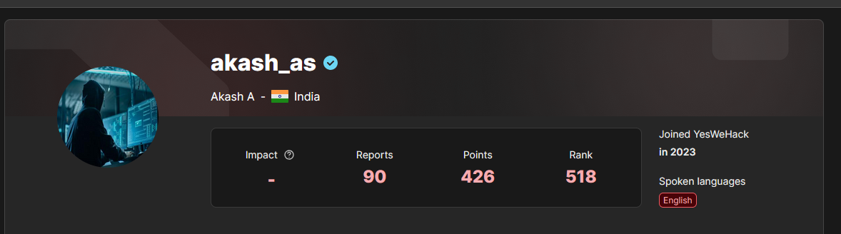 YesWeHack profile